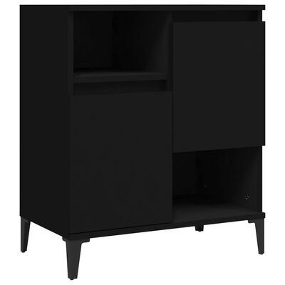 vidaXL Buffets 2 pcs noir 60x35x70 cm bois d'ingénierie