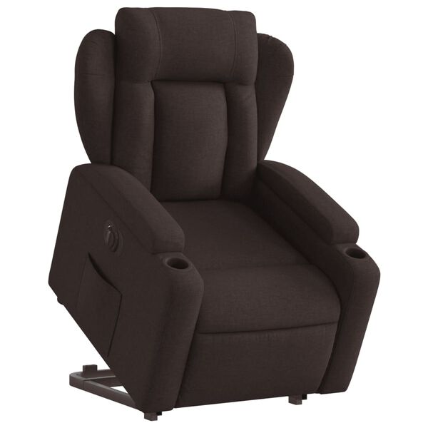 vidaXL Fauteuil inclinable électrique marron foncé tissu