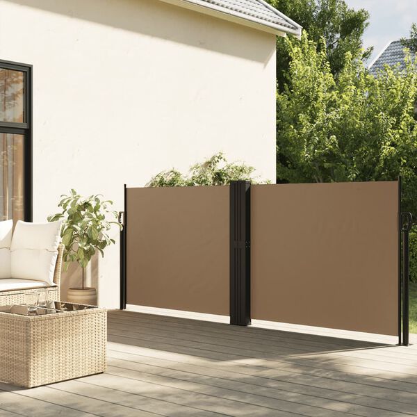 vidaXL Auvent lat&eacute;ral r&eacute;tractable taupe 140x600 cm