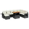 vidaXL Salon de jardin 9 pcs avec coussins noir r&eacute;sine tress&eacute;e