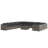 vidaXL Salon de jardin 12 pcs avec coussins R&eacute;sine tress&eacute;e Gris