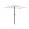 vidaXL Parasol de jardin avec m&acirc;t en acier blanc 300x200x250 cm