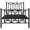 vidaXL Cadre de lit m&eacute;tal sans matelas avec pied de lit noir 75x190 cm
