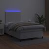 vidaXL Sommier &agrave; lattes de lit avec matelas et LED Blanc 120x200 cm