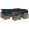 vidaXL Ensemble de canap&eacute; de jardin 8 pcs avec coussins gris r&eacute;sine tress&eacute;e