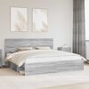 vidaXL Cadre de lit Gris Sonoma 200 x 200 cm Bois de pin massif