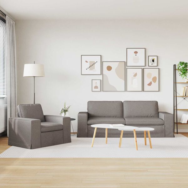 vidaXL Canap&eacute; 2 pcs Taupe