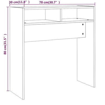 vidaXL Table console Chêne fumé 78x30x80 cm Bois d'ingénierie
