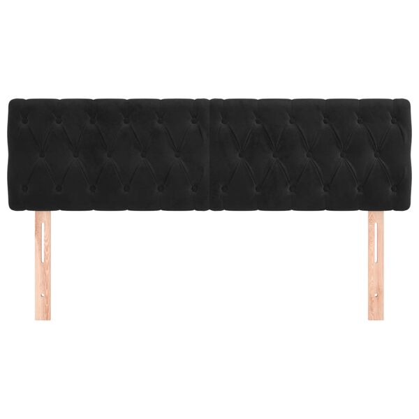 vidaXL Têtes de lit 2 pcs Noir 72x7x78/88 cm Velours