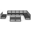 vidaXL Salon de jardin 12 pcs noir bois de pin massif