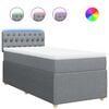 vidaXL Sommier &agrave; lattes de lit avec matelas gris clair 80x200 cm tissu