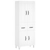 vidaXL Buffet haut Blanc 69,5x34x180 cm Bois d'ing&eacute;nierie