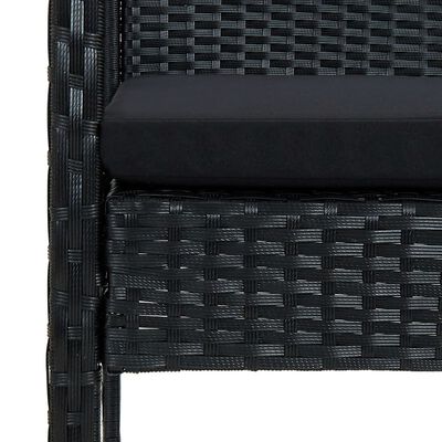 vidaXL Salon de jardin 4 pcs avec coussins Résine tressée Noir