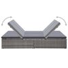 vidaXL Chaise longue double avec coussin R&eacute;sine tress&eacute;e Gris
