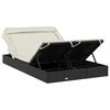 vidaXL Transat 2 places avec toit pliable noir 213x118x97 cm
