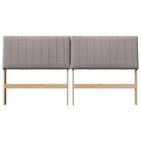 vidaXL T&ecirc;te de lit capitonn&eacute;e Taupe 180 cm Pin massif