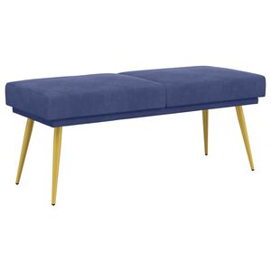 vidaXL Banc &agrave; double couche Bleu police 120 x 45 x 46 cm Velours