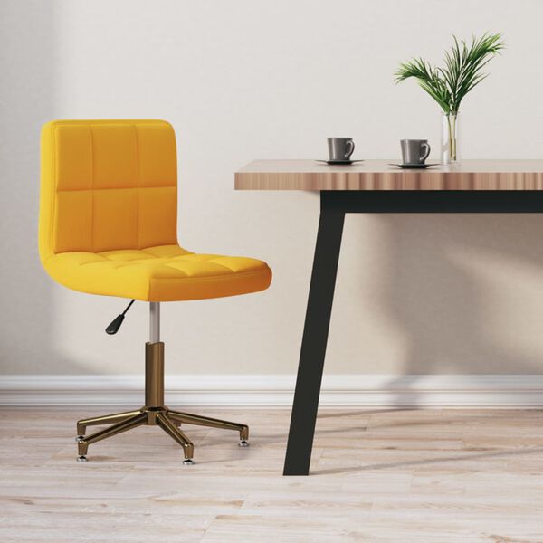 vidaXL Chaise pivotante de salle &agrave; manger Jaune Velours