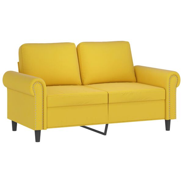 vidaXL Ensemble de canap&eacute;s 3 pcs avec coussins Jaune Velours