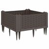 vidaXL Jardini&egrave;re avec piquets marron 42,5x42,5x28,5 cm PP