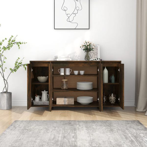 vidaXL Buffet ch&ecirc;ne fum&eacute; 135x41x75 cm bois d'ing&eacute;nierie