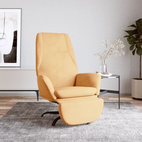 vidaXL Chaise de relaxation avec repose-pied Cr&egrave;me Tissu microfibre
