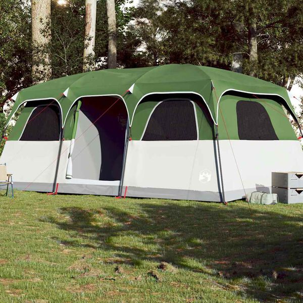 vidaXL Tente de cabine familiale 10 personnes vert imperméable