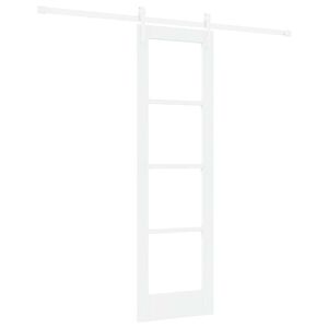 vidaXL Porte coulissante Blanc 61 x 198,5 cm Solid Pine Wood and Glass