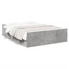 vidaXL Cadre de lit avec tiroirs sans matelas gris b&eacute;ton 135x190 cm