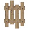 vidaXL Porte-manteau mural ch&ecirc;ne artisanal 60 x 3 x 82 cm