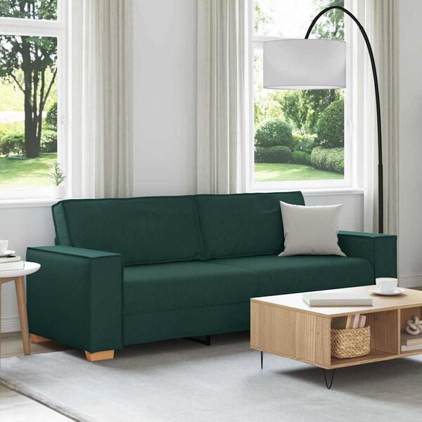 vidaXL Canap&eacute; Vert fonc&eacute; 220 x 78 x 84 cm tissu