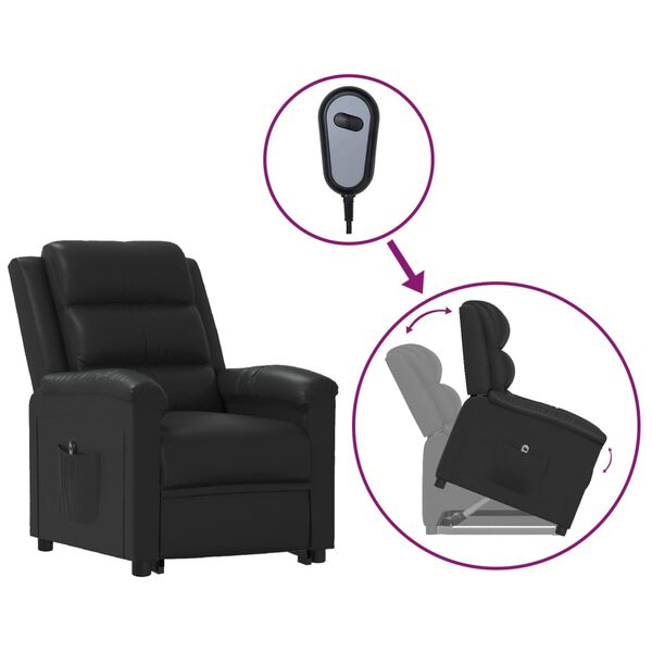 vidaXL Fauteuil Noir Similicuir