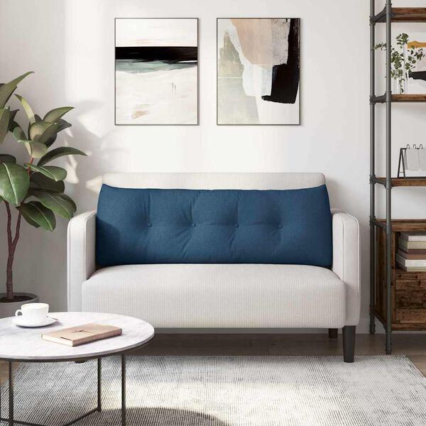 vidaXL Coussin de Dos Bleu 140 x 24 x 50 cm tissu