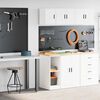 vidaXL Armoires de garage 2 pcs blanc bois d'ing&eacute;nierie