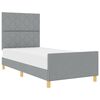 vidaXL Cadre de lit avec t&ecirc;te de lit Gris clair 90 x 190 cm tissu