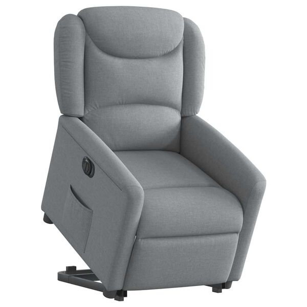 vidaXL Fauteuil inclinable &eacute;lectrique gris clair tissu