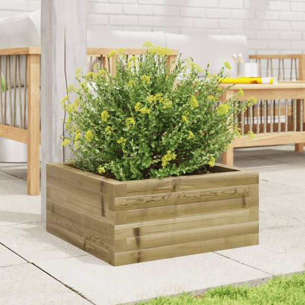 vidaXL Jardini&egrave;re 50x50x23 cm bois de pin impr&eacute;gn&eacute;