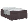 vidaXL Cadre de lit avec matelas Marron fonc&eacute; 140 x 200 cm tissu