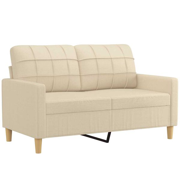 vidaXL Canap&eacute; &agrave; 2 places Cr&egrave;me 120 cm Tissu