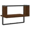 vidaXL &Eacute;tag&egrave;re murale avec barre ch&ecirc;ne marron 40x25x30 cm
