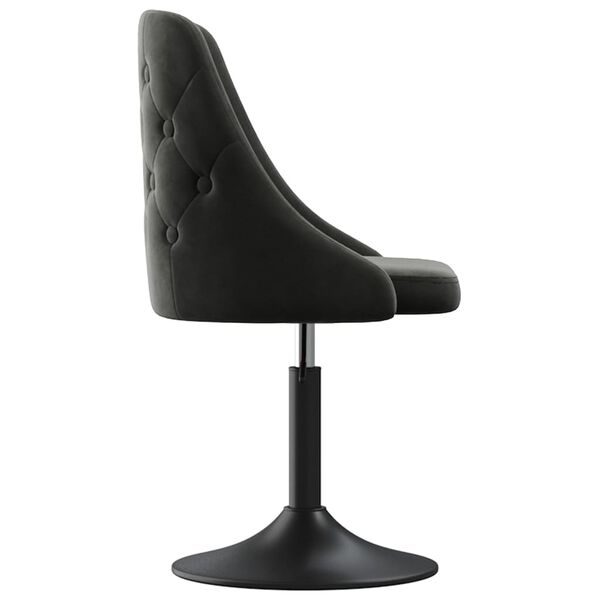 vidaXL Chaise &agrave; manger Gris fonc&eacute; Velours