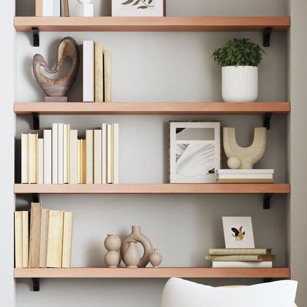vidaXL &Eacute;tag&egrave;re murale marron clair 80x20x4 cm bois ch&ecirc;ne massif trait&eacute;