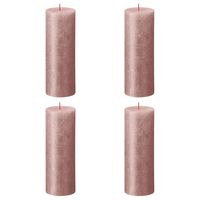 Bolsius Bougies pilier rustiques Shimmer 4 pcs 190x68 mm Rose