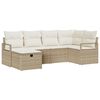 vidaXL Ensemble de Canap&eacute;s 6 pc 6-Nombre de places Beige et cr&egrave;me