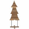 vidaXL Sapin de No&euml;l avec support Marron 90 cm Bois de teck solide