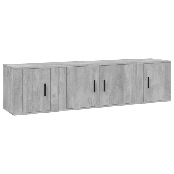 vidaXL Ensemble de meubles TV 3 pcs Gris b&eacute;ton Bois d'ing&eacute;nierie