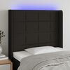vidaXL T&ecirc;te de lit &agrave; LED Noir 93x16x118/128 cm Tissu