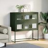 vidaXL Buffet vert olive 100,5x39x107 cm acier lamin&eacute; &agrave; froid