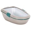 vidaXL Bac &agrave; liti&egrave;re pour chat marron et blanc 69,5x47x26 cm PP