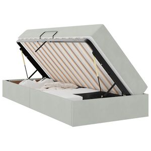 vidaXL Lit avec rangement et matelas Gris clair 90 x 200 cm Velours